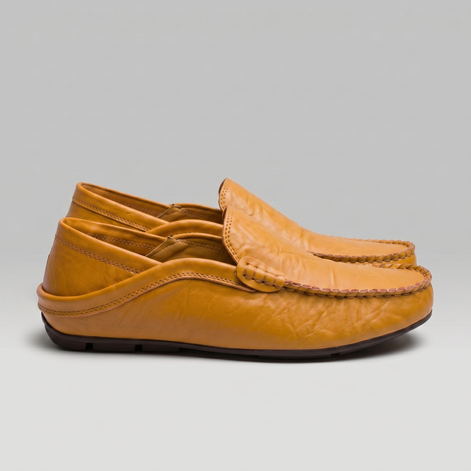 Men's Leather Travel Loafers with Fold-Down Heel