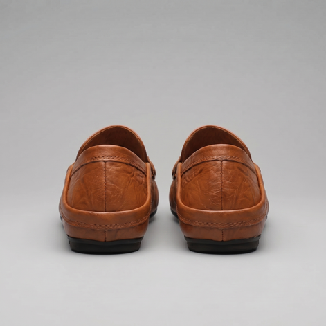Men's Leather Travel Loafers with Fold-Down Heel