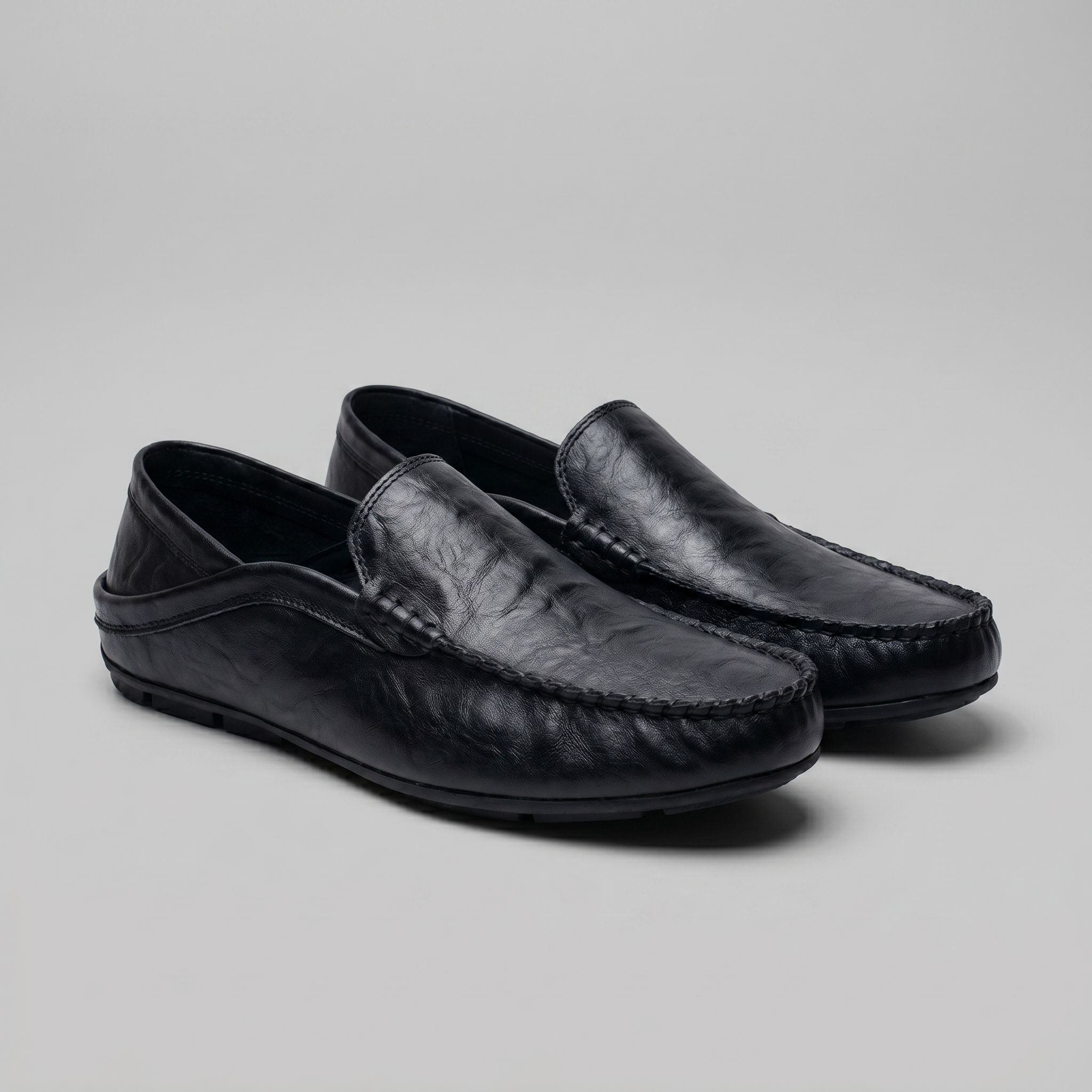 Men's Leather Travel Loafers with Fold-Down Heel