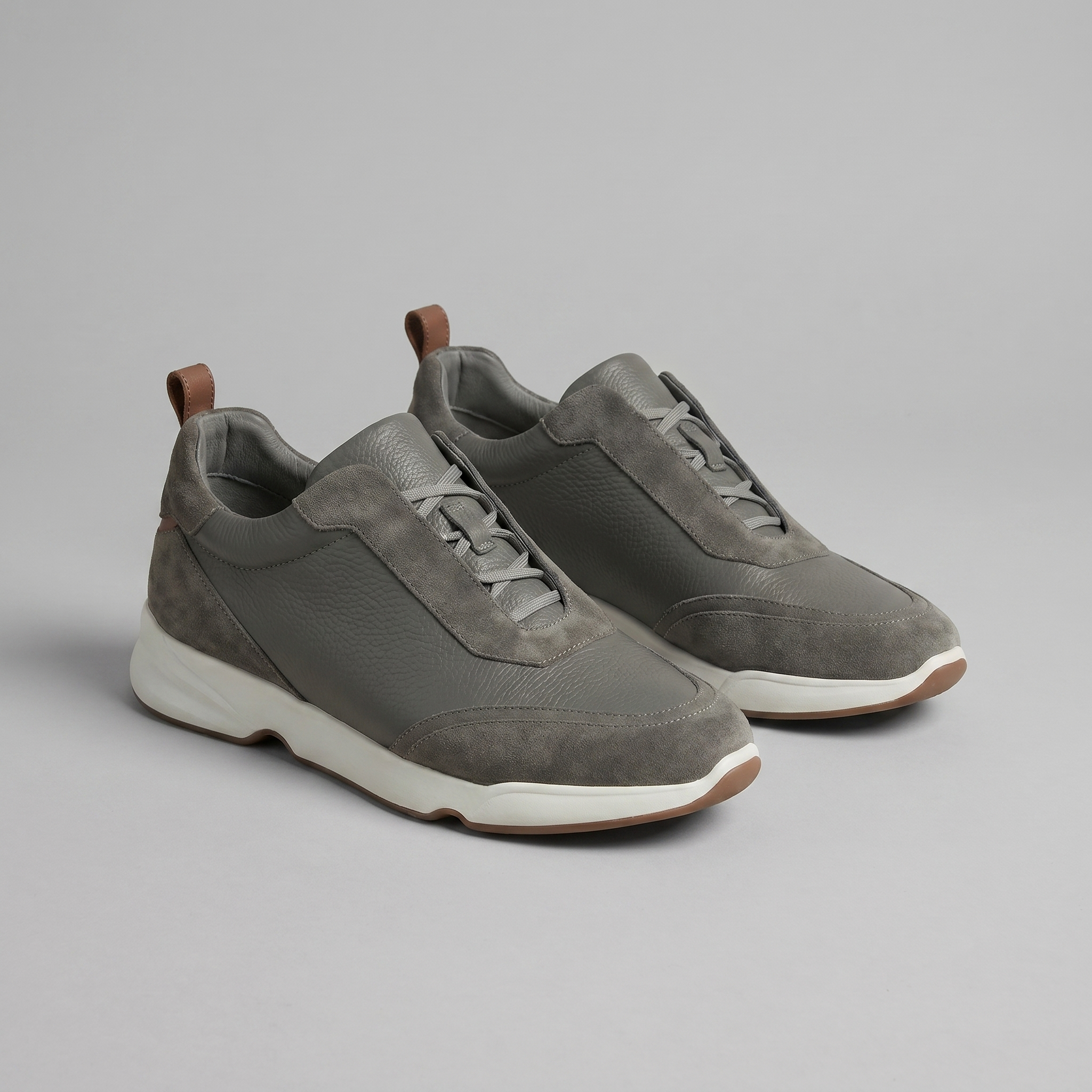 Men's Leather and Suede Slip-On Sneakers