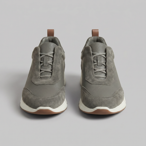Men's Leather and Suede Slip-On Sneakers