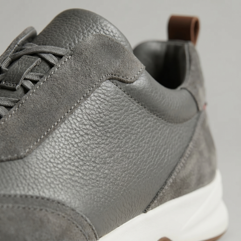 Men's Leather and Suede Slip-On Sneakers