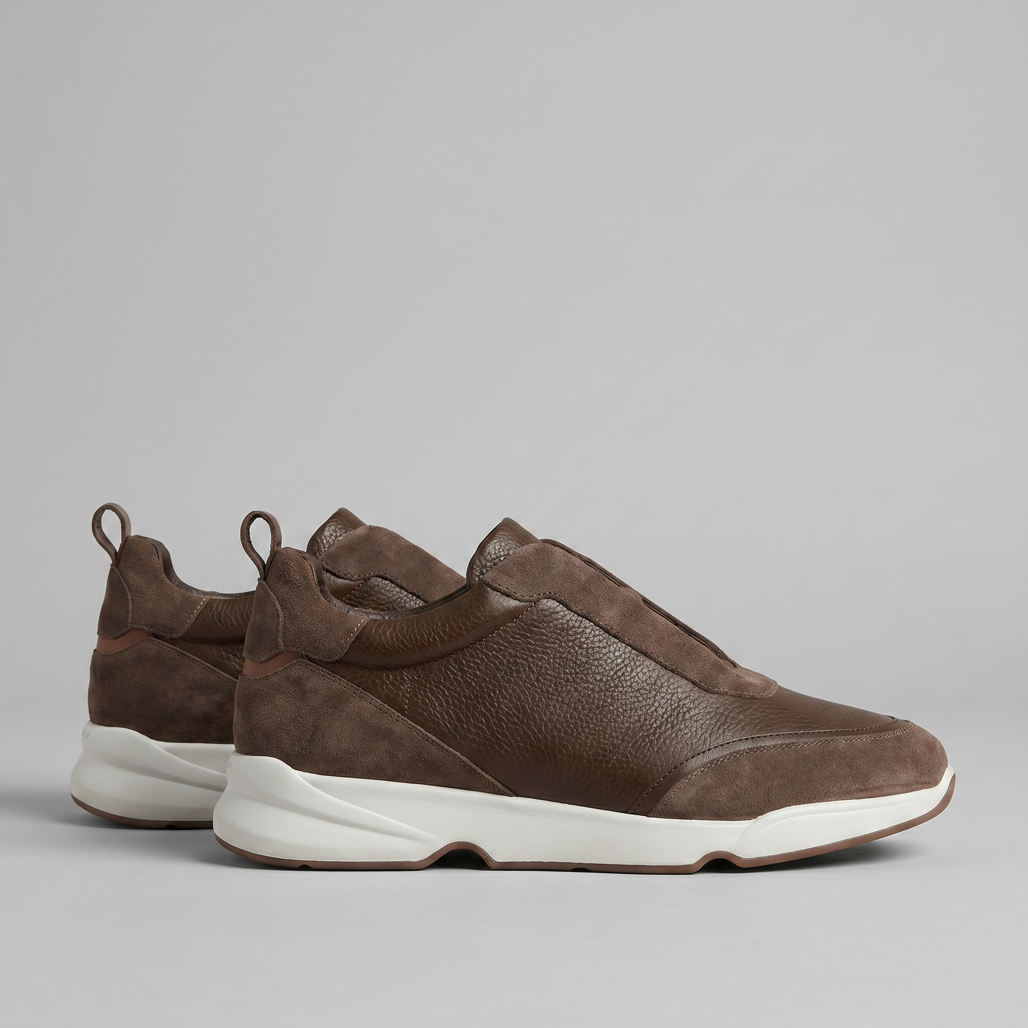 Men's Leather and Suede Slip-On Sneakers