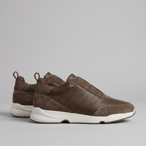 Men's Leather and Suede Slip-On Sneakers
