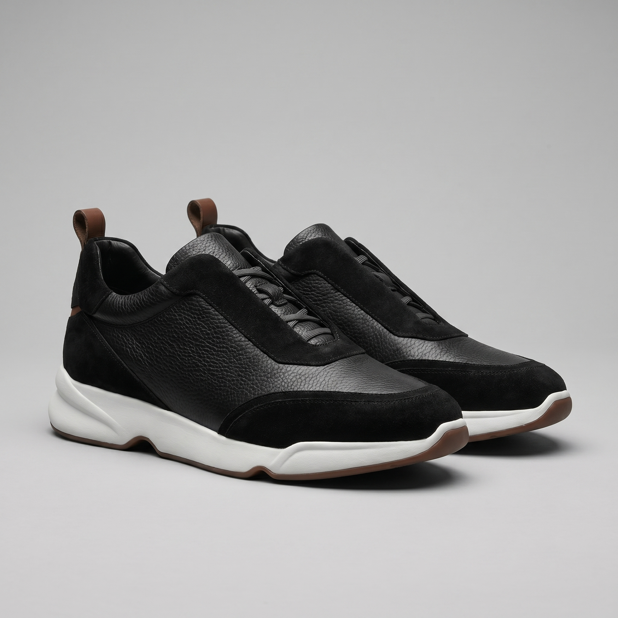 Men's Leather and Suede Slip-On Sneakers