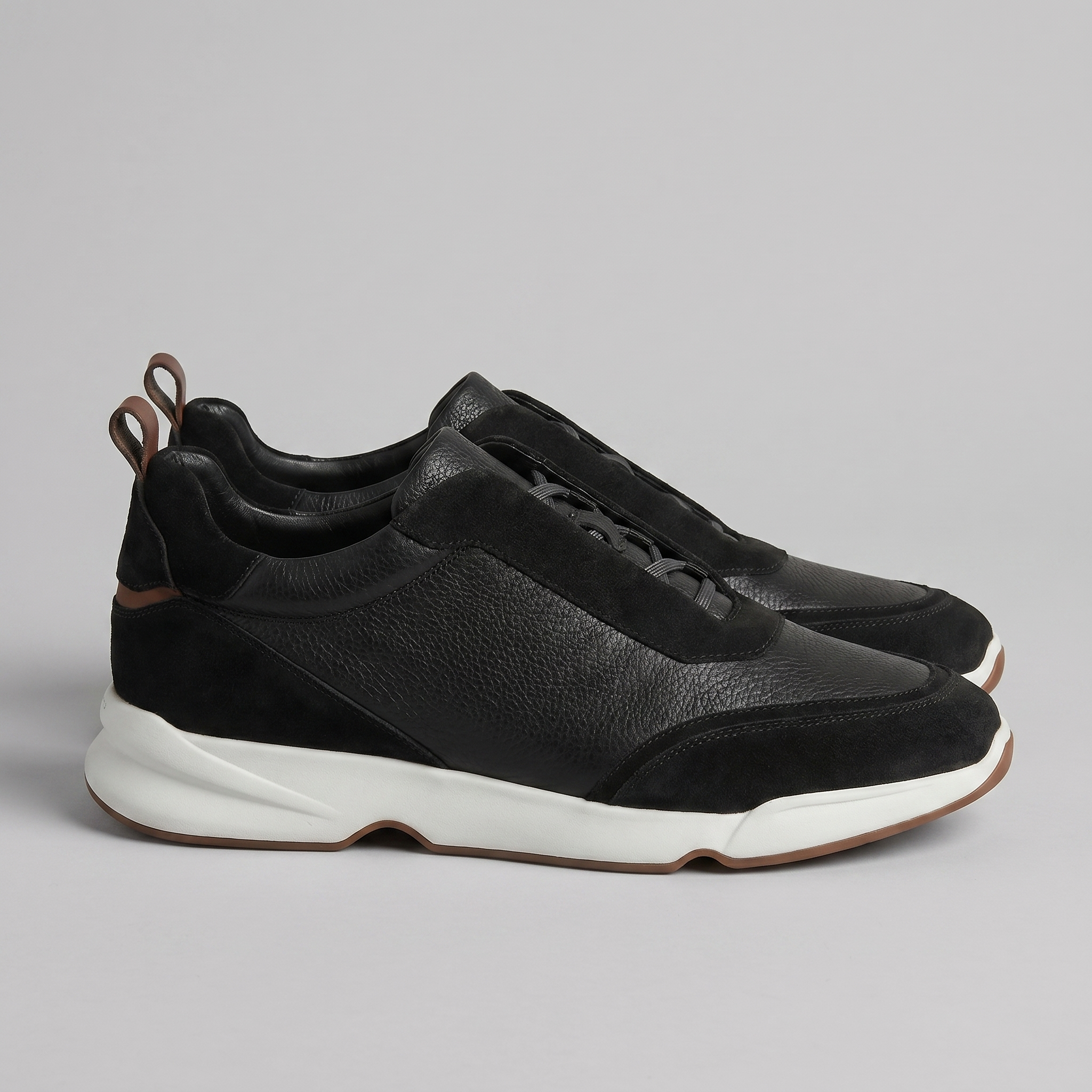 Men's Leather and Suede Slip-On Sneakers