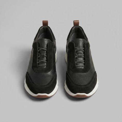 Men's Leather and Suede Slip-On Sneakers