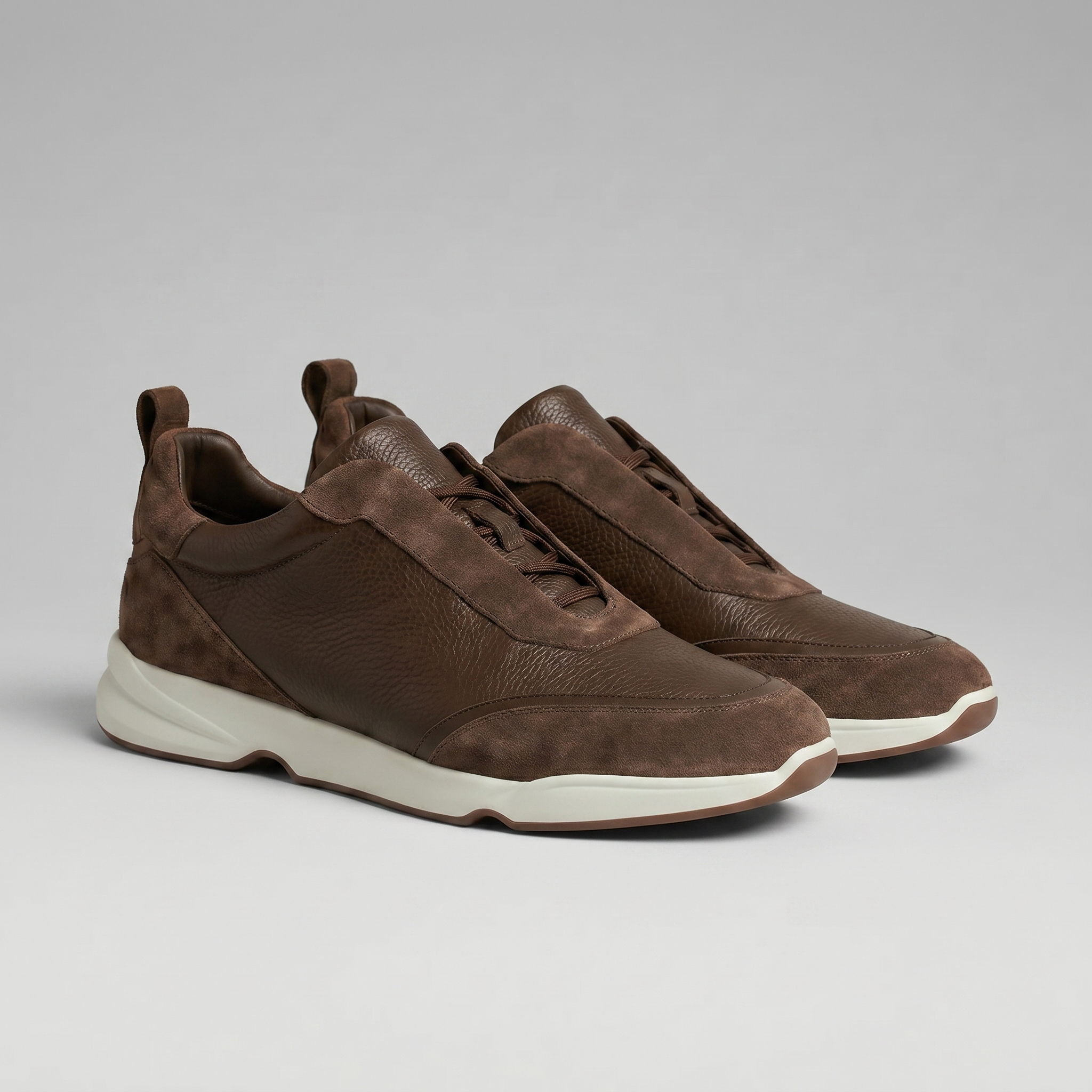 Men's Leather and Suede Slip-On Sneakers