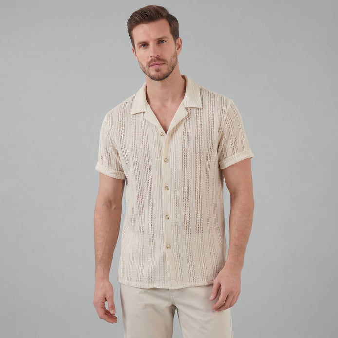 Men's Lightweight Button-Down Shirt for Summer