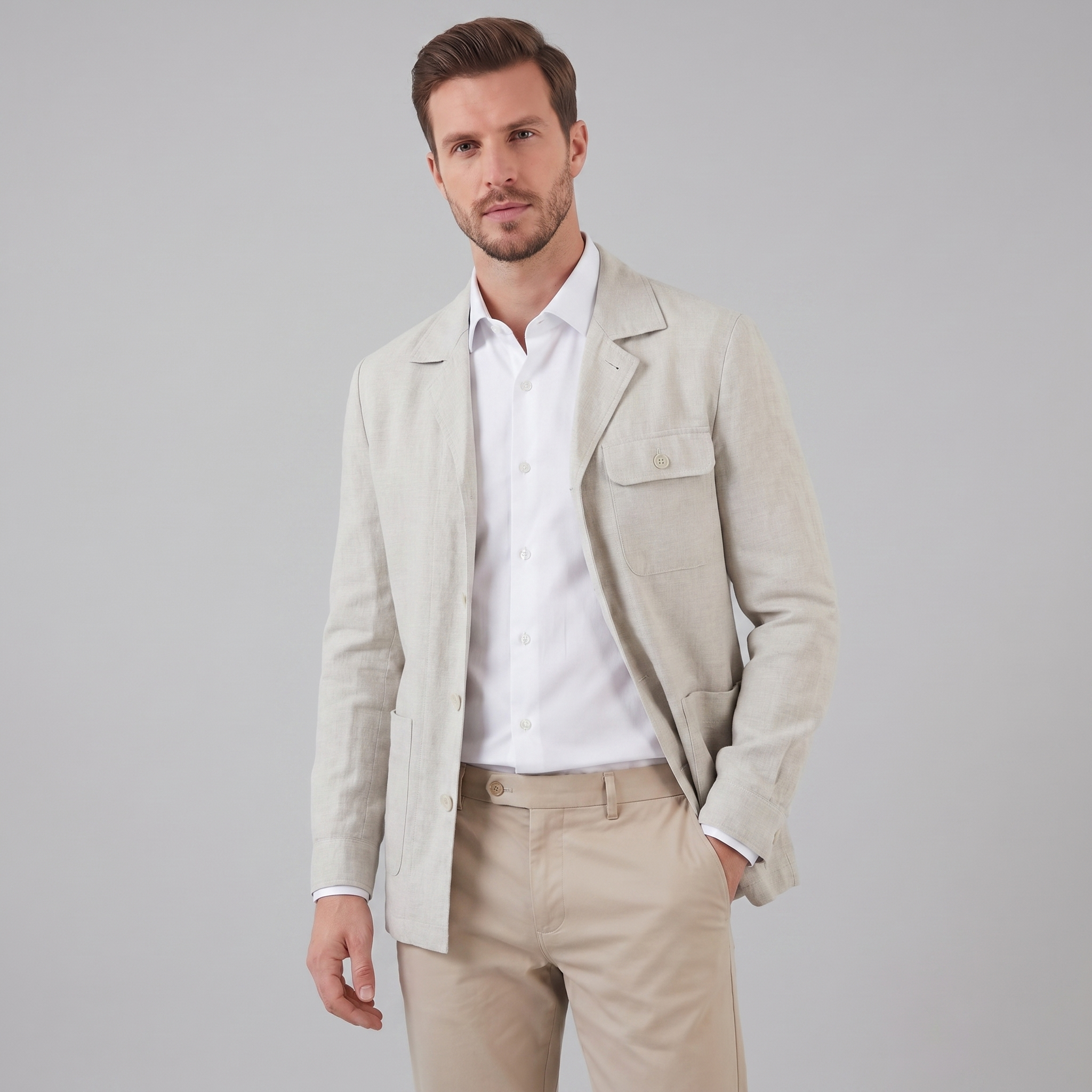Men's Lightweight Linen Blend Jacket