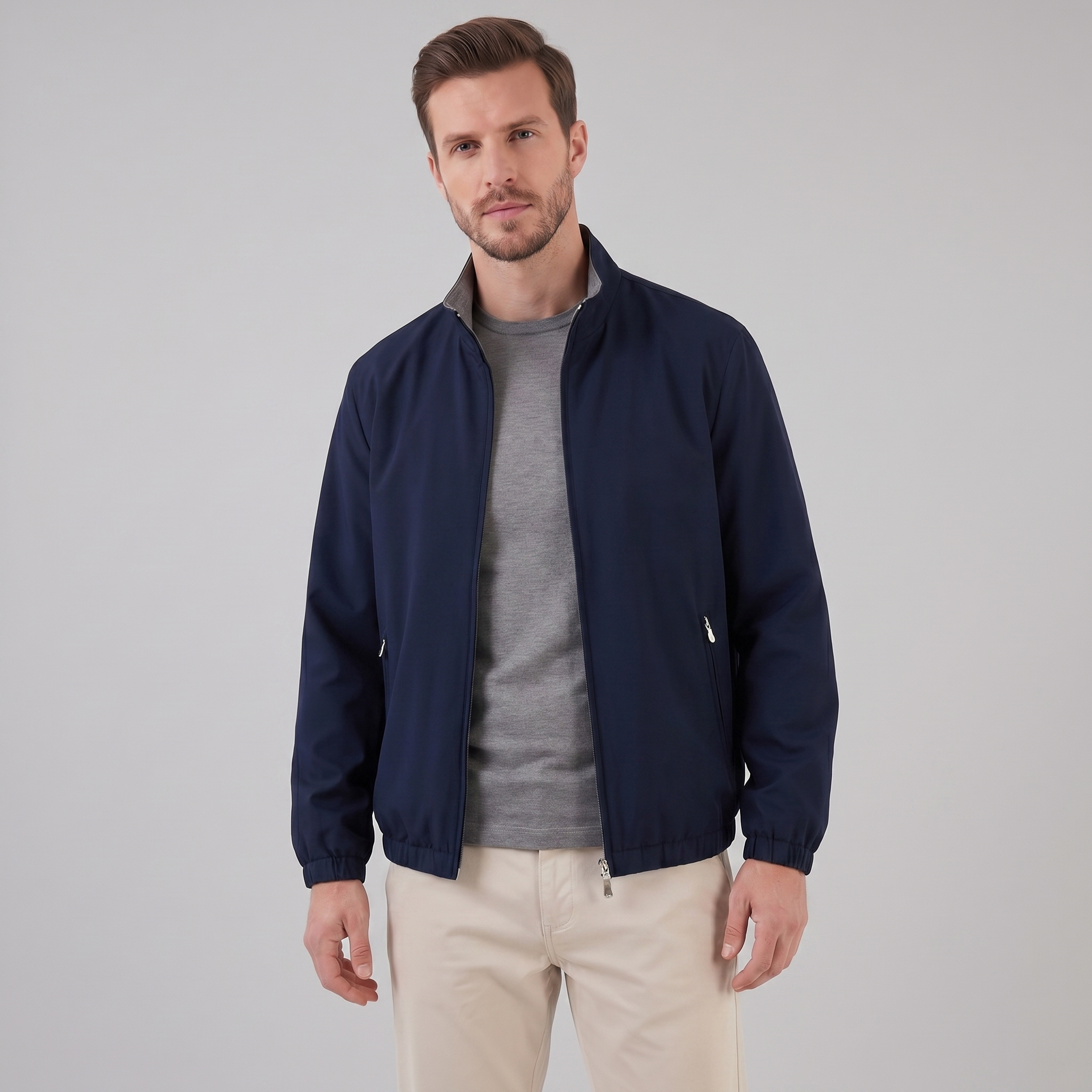 Men's Lightweight Zip-Up Bomber Jacket