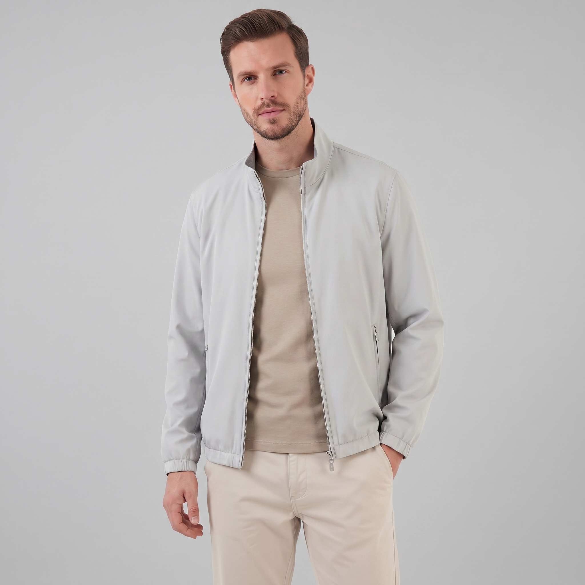 Men's Lightweight Zip-Up Bomber Jacket