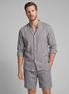 Men's Linen Band Collar Shirt and Shorts Co-ord Set