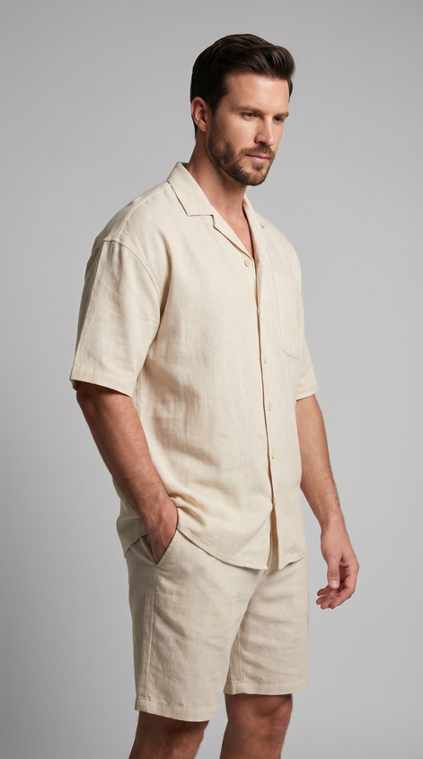 Men's Linen Blend Outfit Set