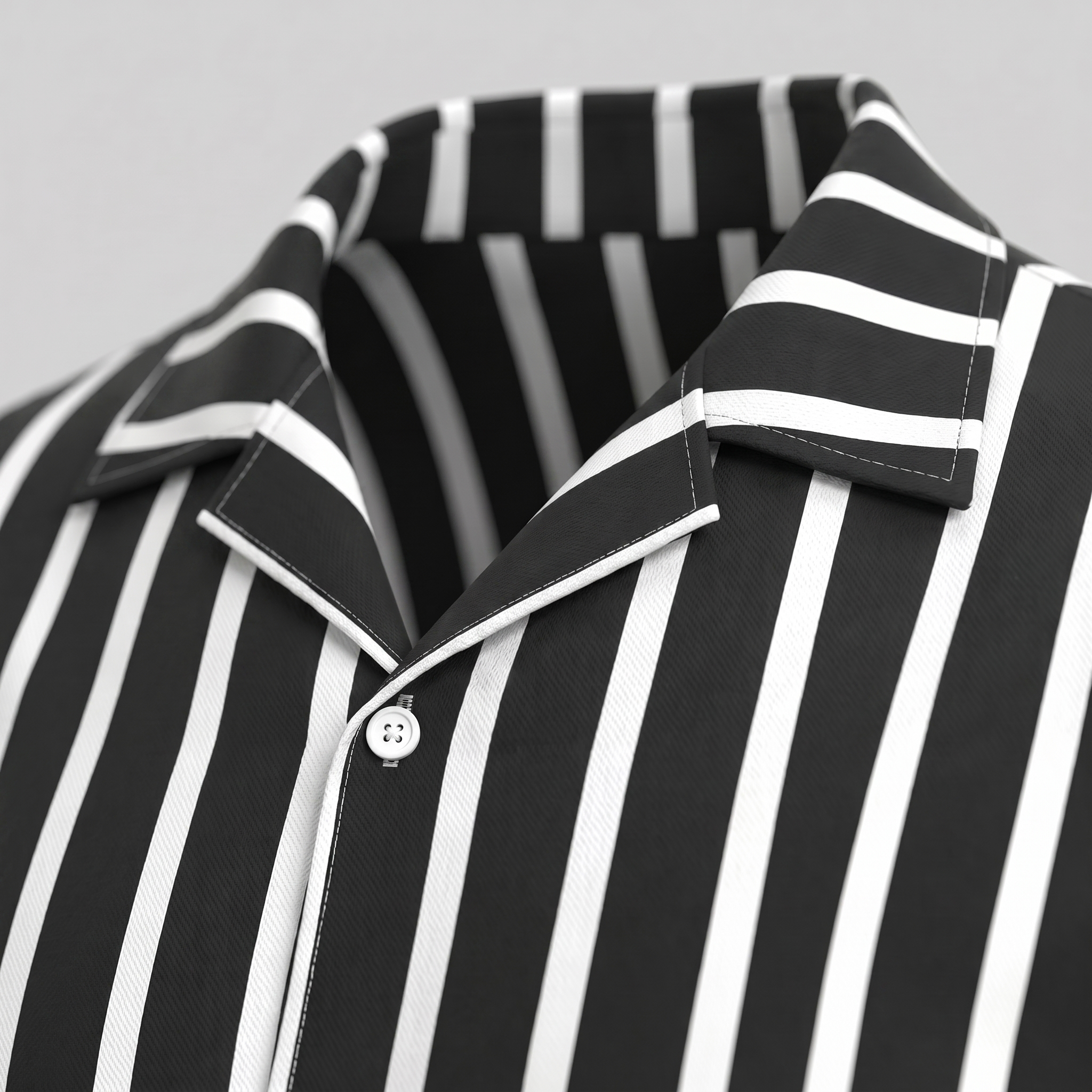 Men's Linen Blend Stripe Camp Collar Shirt