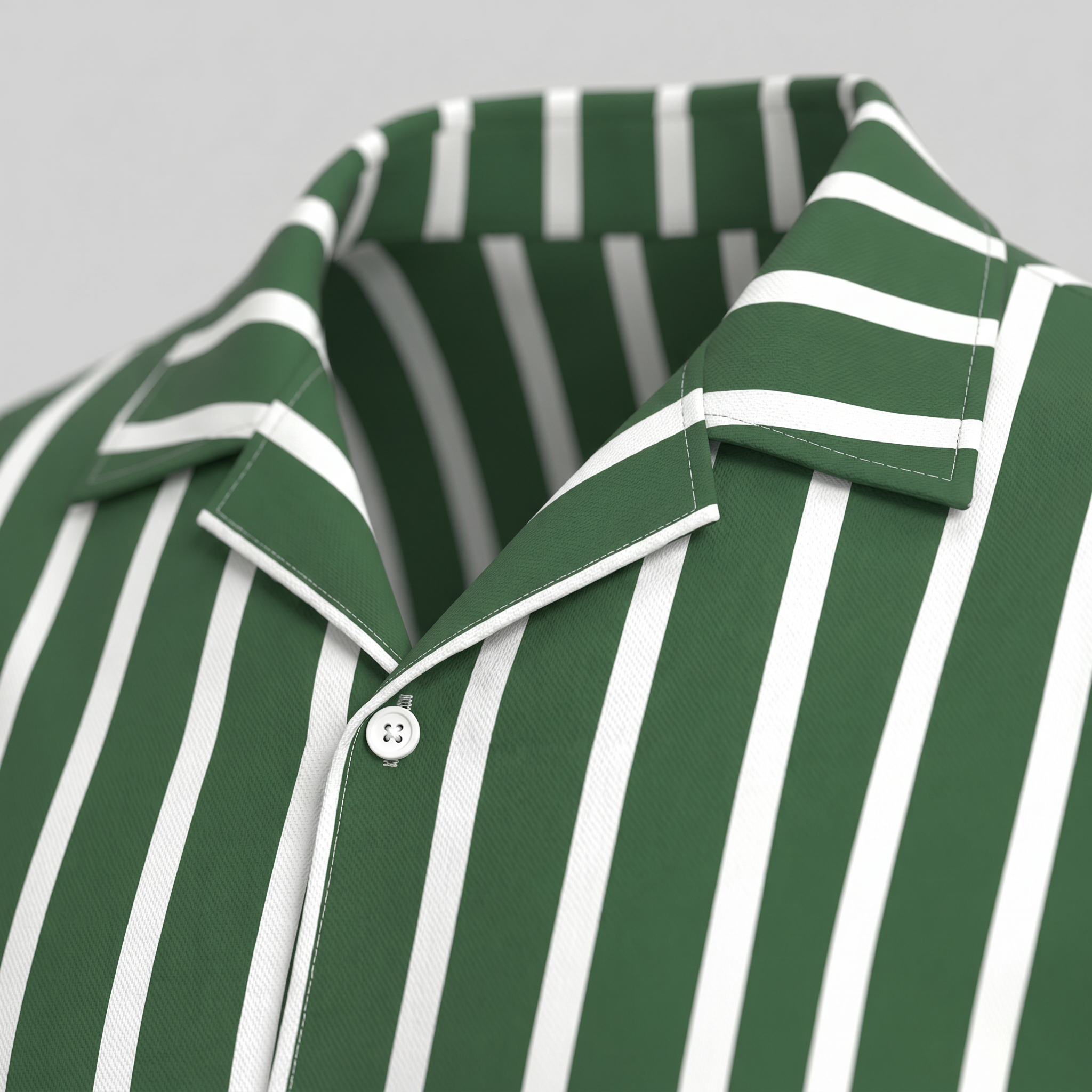 Men's Linen Blend Stripe Camp Collar Shirt