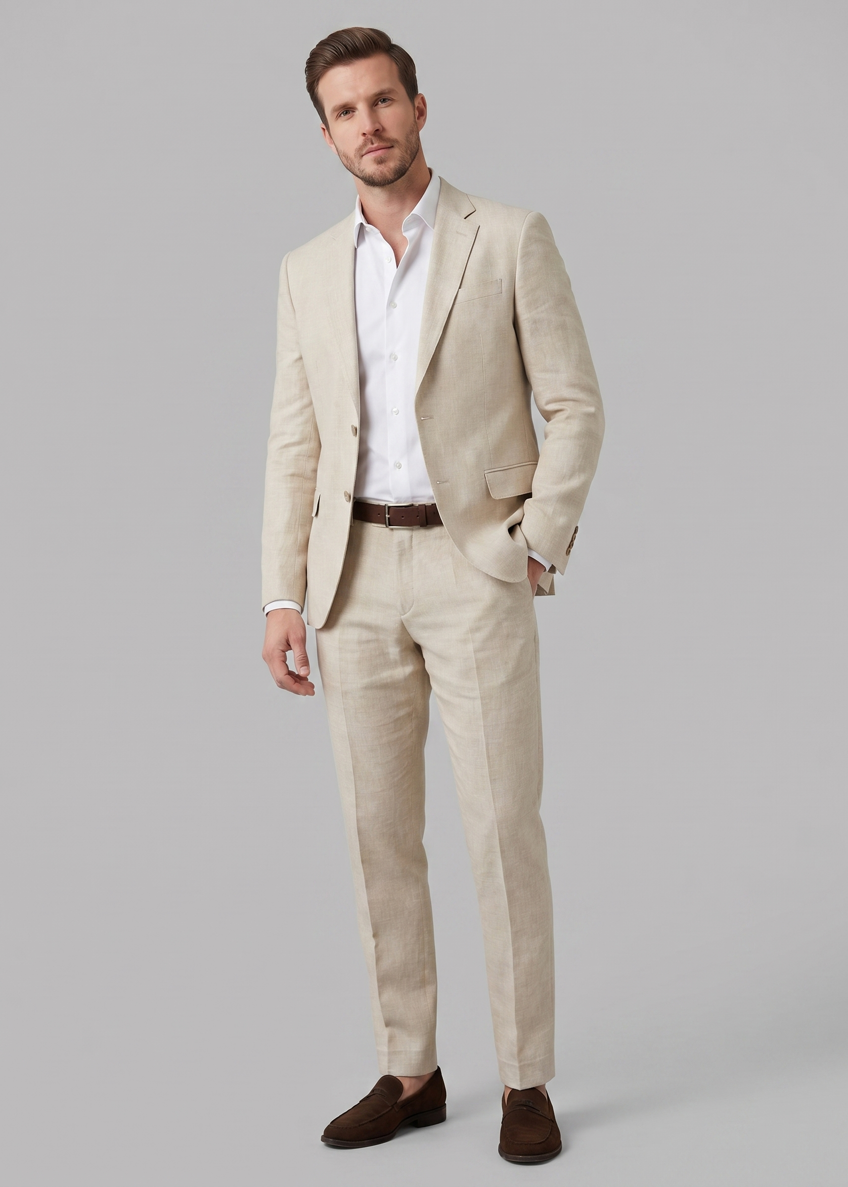 Men's Linen Blend Wedding Suit
