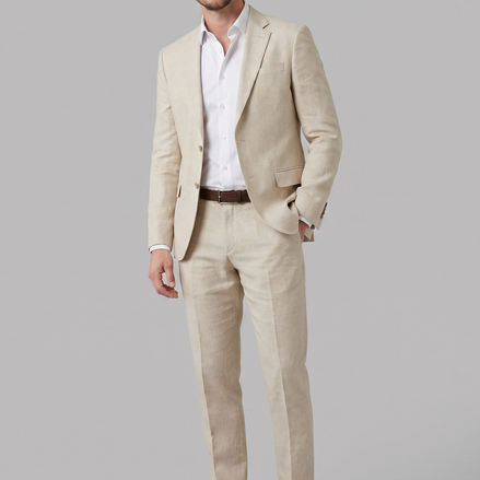 Men's Linen Blend Wedding Suit