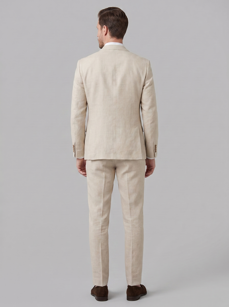 Men's Linen Blend Wedding Suit Set