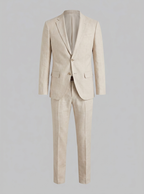 Men's Linen Blend Wedding Suit Set
