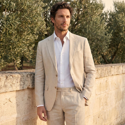 Men's Linen Blend Wedding Suit