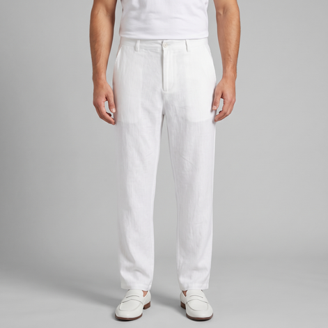 Men's Linen Blend Wide Leg Trousers