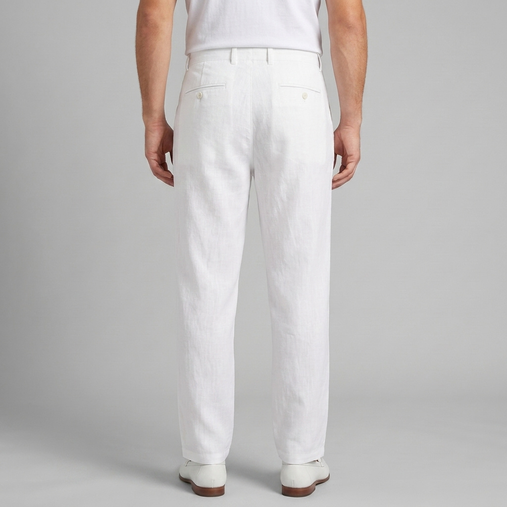 Men's Linen Blend Wide Leg Trousers
