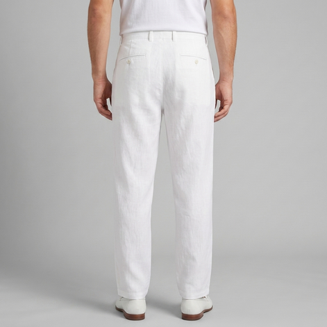 Men's Linen Blend Wide Leg Trousers