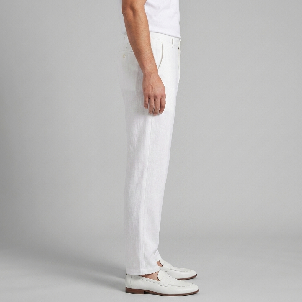 Men's Linen Blend Wide Leg Trousers
