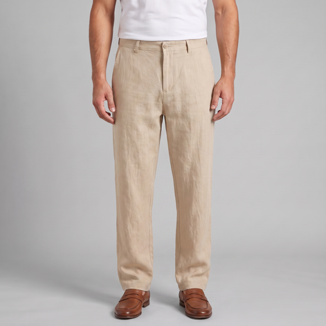 Men's Linen Blend Wide Leg Trousers