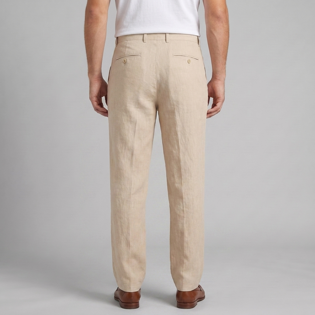 Men's Linen Blend Wide Leg Trousers