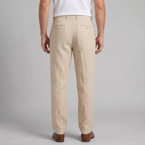 Men's Linen Blend Wide Leg Trousers