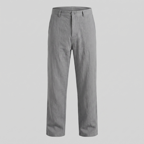 Men's Linen Blend Wide Leg Trousers