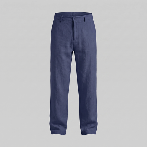 Men's Linen Blend Wide Leg Trousers