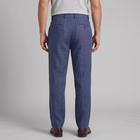 Men's Linen Blend Wide Leg Trousers