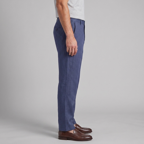 Men's Linen Blend Wide Leg Trousers
