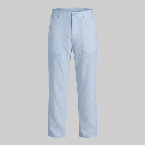 Men's Linen Blend Wide Leg Trousers