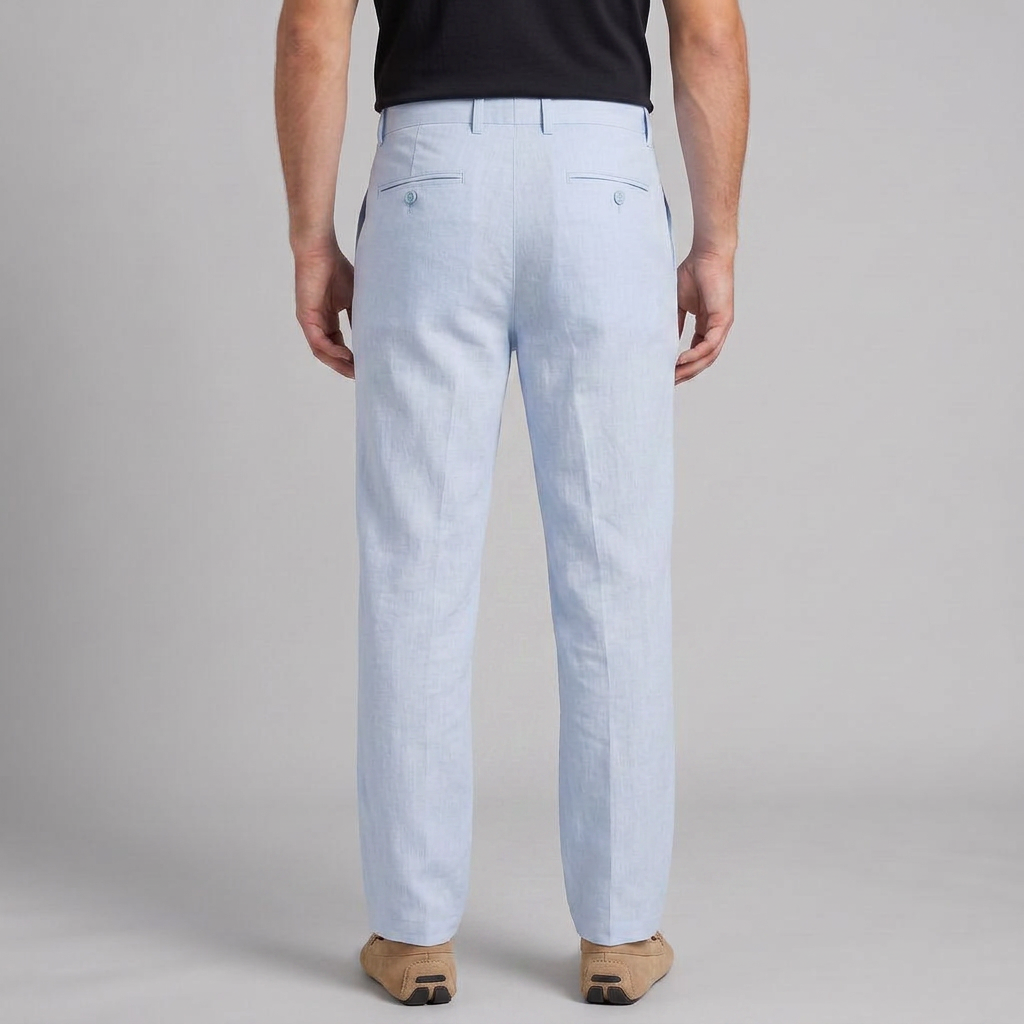Men's Linen Blend Wide Leg Trousers