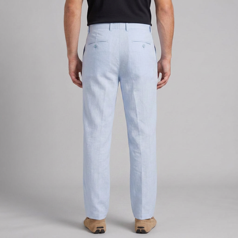 Men's Linen Blend Wide Leg Trousers