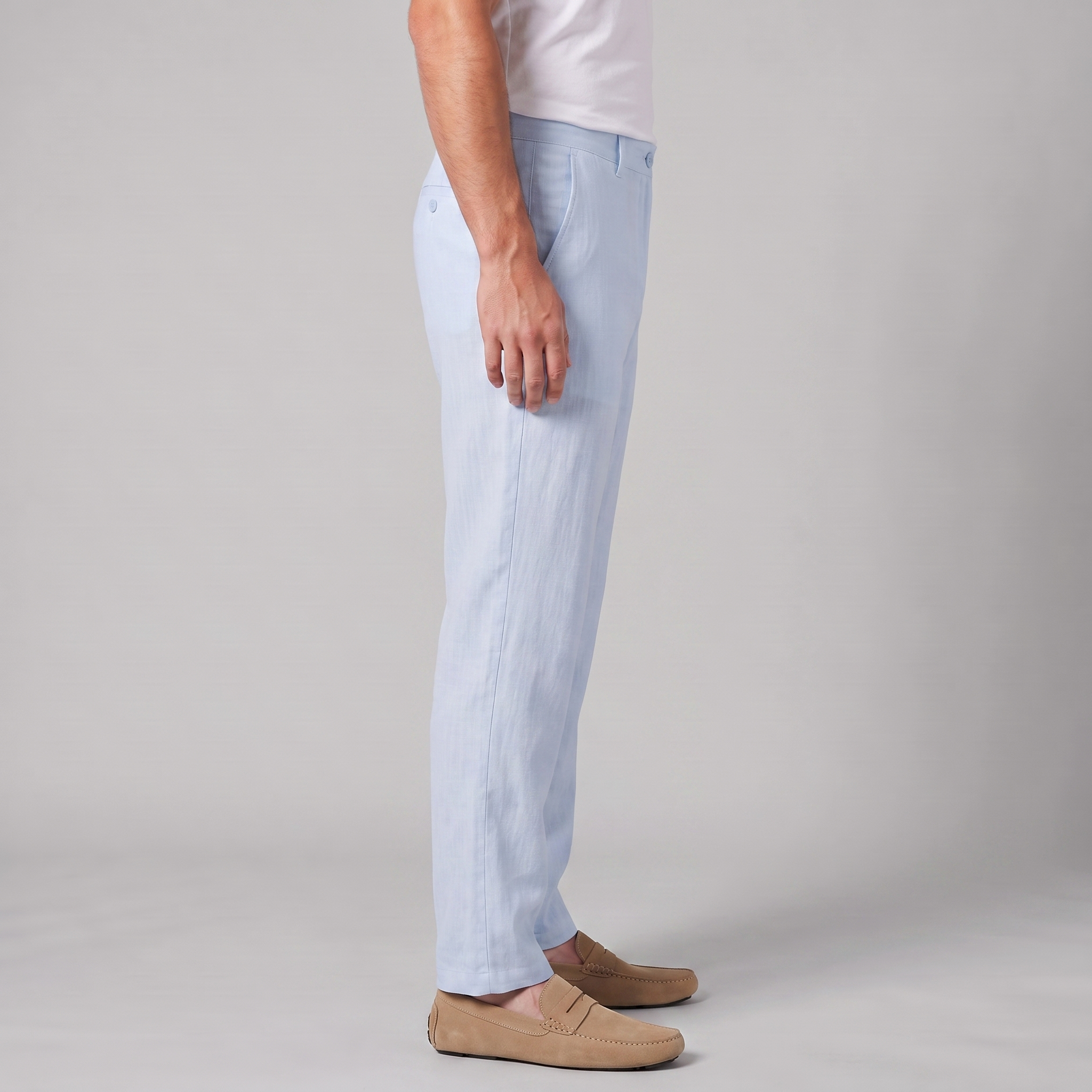 Men's Linen Blend Wide Leg Trousers