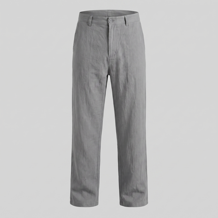 Men's Linen Blend Wide Leg Trousers