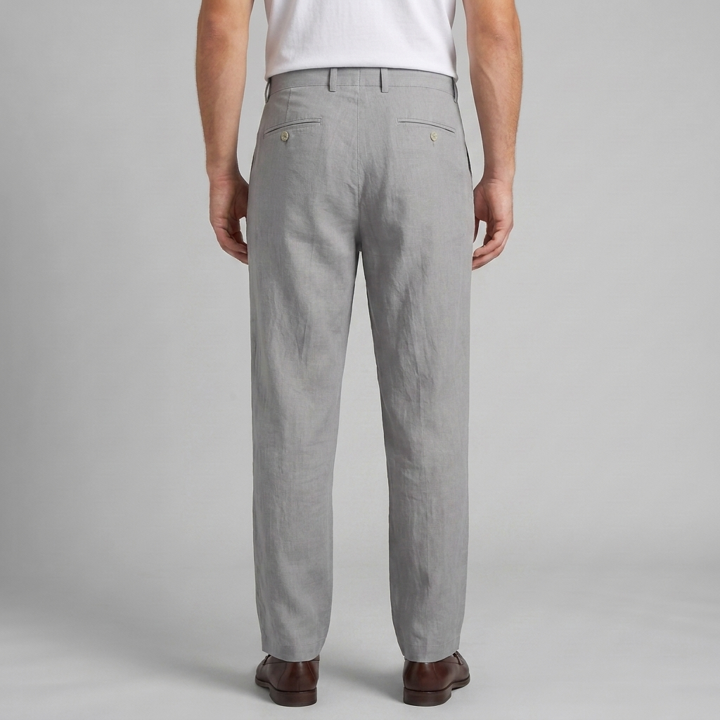 Men's Linen Blend Wide Leg Trousers