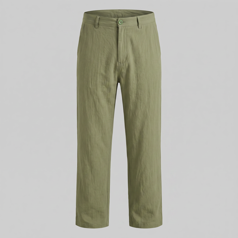 Men's Linen Blend Wide Leg Trousers
