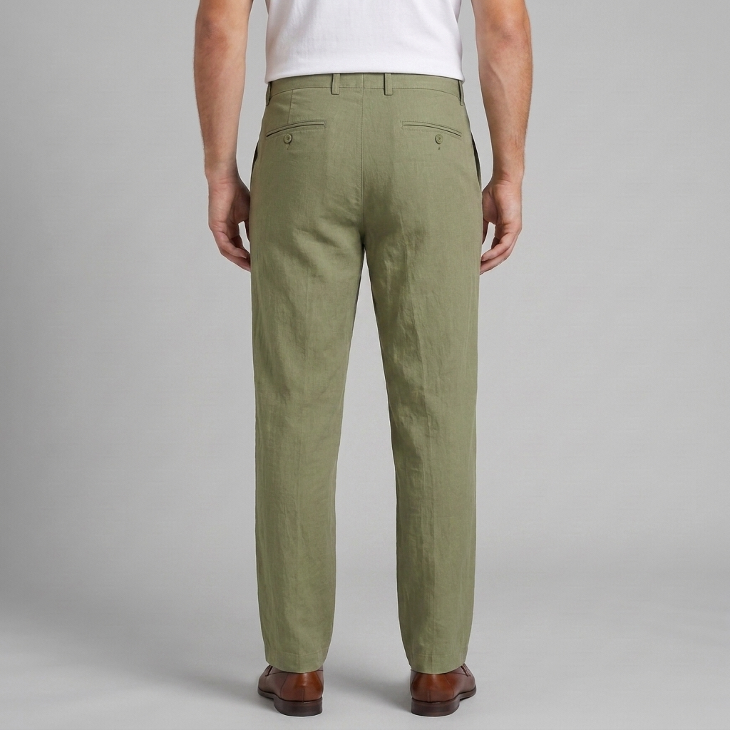 Men's Linen Blend Wide Leg Trousers