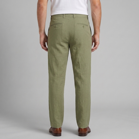 Men's Linen Blend Wide Leg Trousers