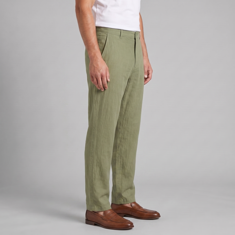 Men's Linen Blend Wide Leg Trousers