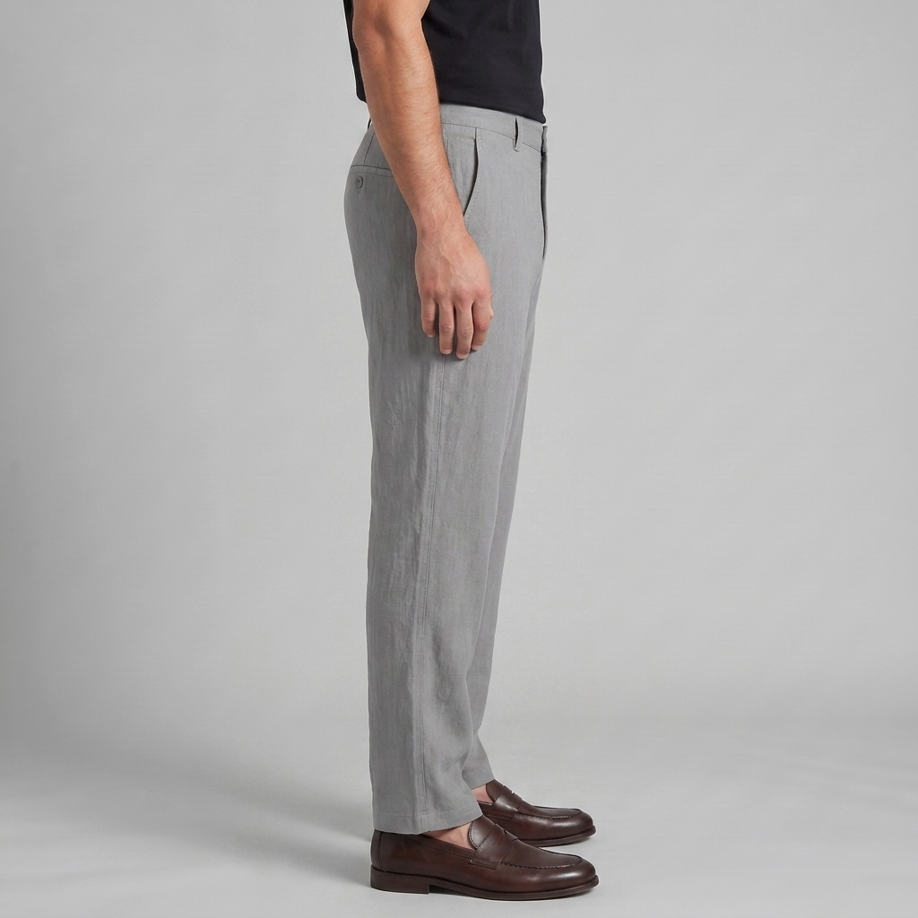 Men's Linen Blend Wide Leg Trousers