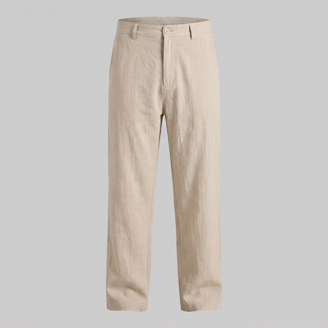 Men's Linen Blend Wide Leg Trousers