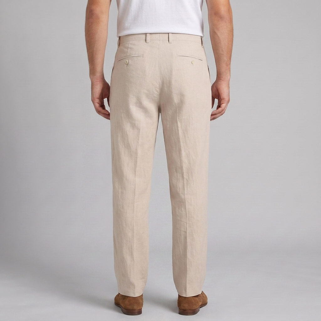 Men's Linen Blend Wide Leg Trousers