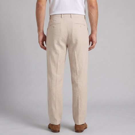 Men's Linen Blend Wide Leg Trousers